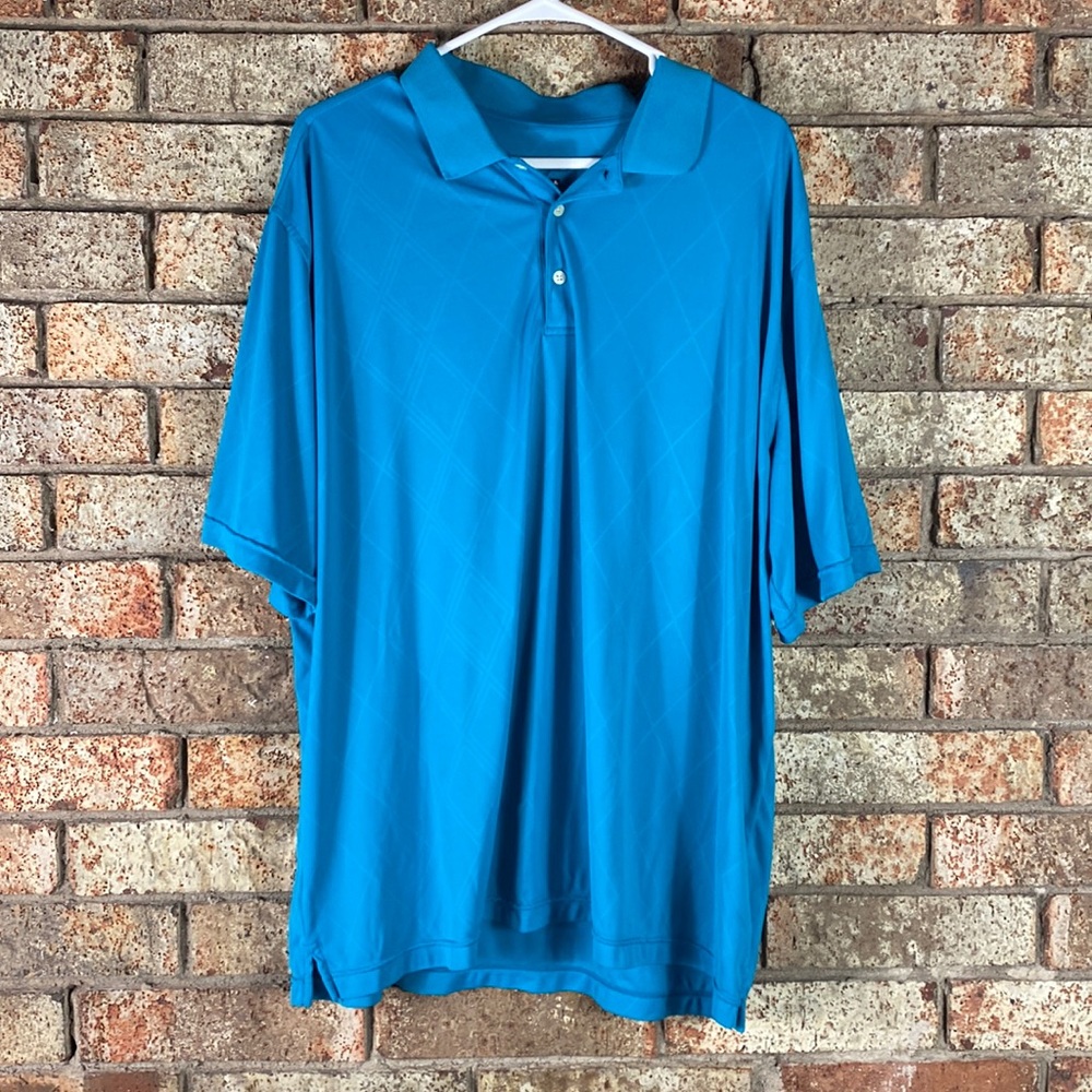 Walter Hagen XXL Blue Polyester Polo Shirt Golf Top Mens Argyle 2XL B65